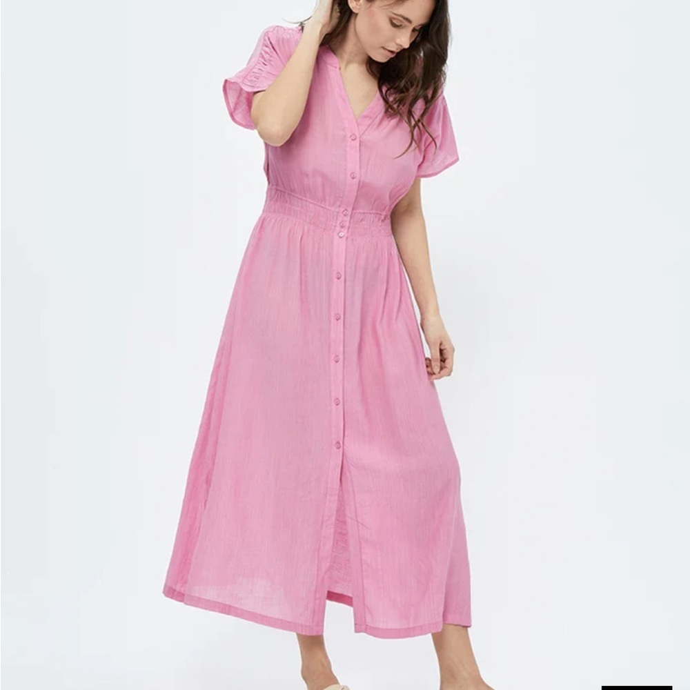 NWT Peppercoen Nabatbanzi Shocking Pink Midi Dress - Picture 5 of 10